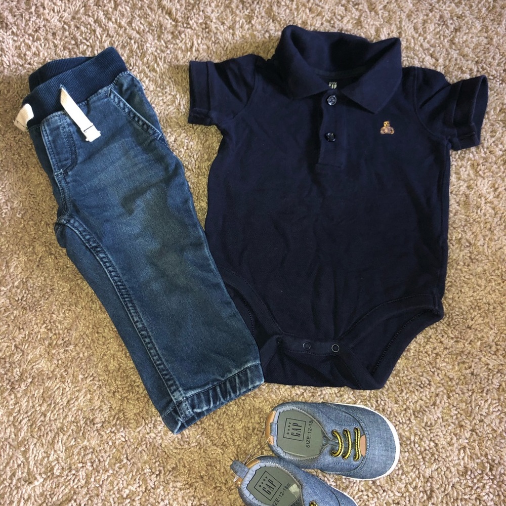 Baby Gap Boy 12-18m Polo Jeans Shoes